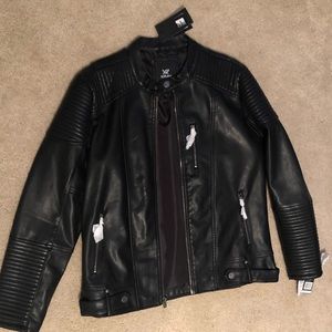 Black leather jacket